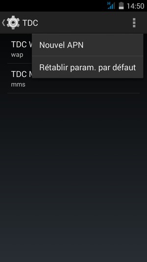 Sélectionnez le bouton Menu