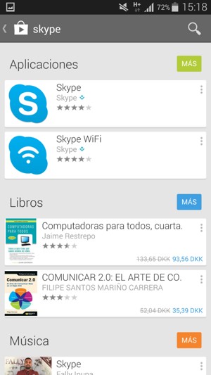 Seleccione la aplicación