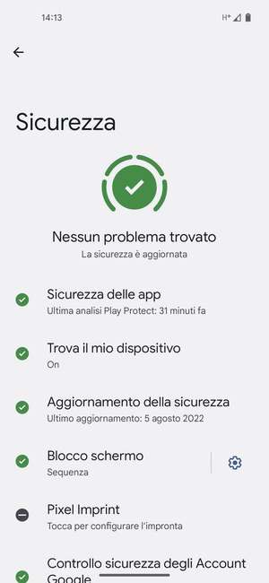 Il tuo telefono è ora protetto dal blocco schermo