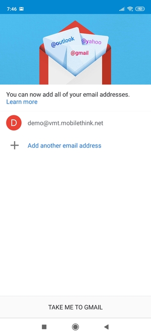 Select TAKE ME TO GMAIL