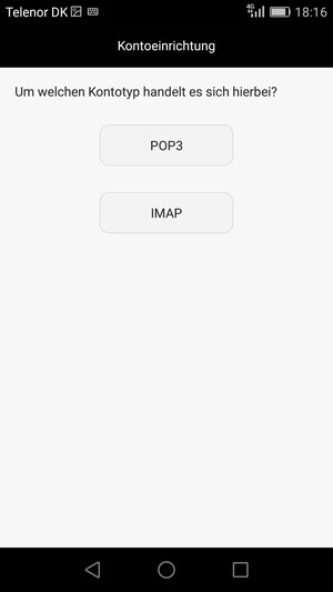 Wählen Sie POP3 oder IMAP