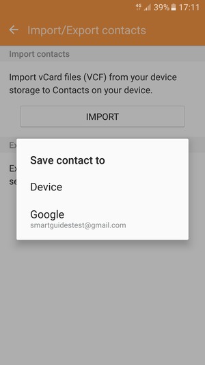 Select your Google account