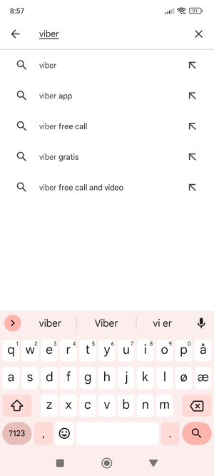 Skriv inn applikasjonsnavnet og velg Søk
