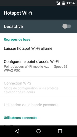 Sélectionnez Configurer le point d'accès Wi-Fi 