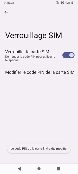 Votre code PIN de la carte SIM a été modifié