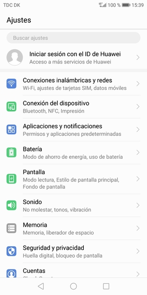 Seleccione Conexiones inalámbricas y redes