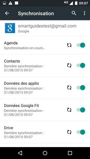 Vos informations seront synchronisées