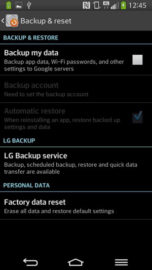 Check the Backup my data checkbox