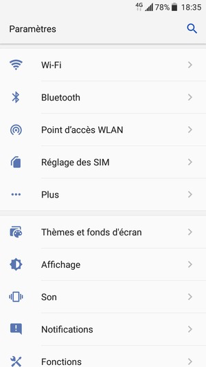 Sélectionnez Réglage des SIM