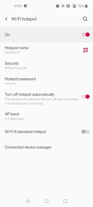 Your phone is now set up for use as a modem