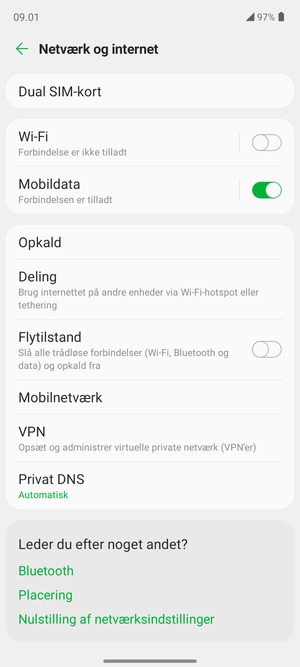 Vælg Mobilnetværk