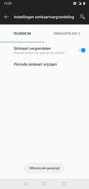 Uw SIM-pincode is gewijzigd