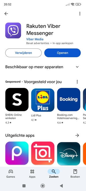 Selecteer Openen