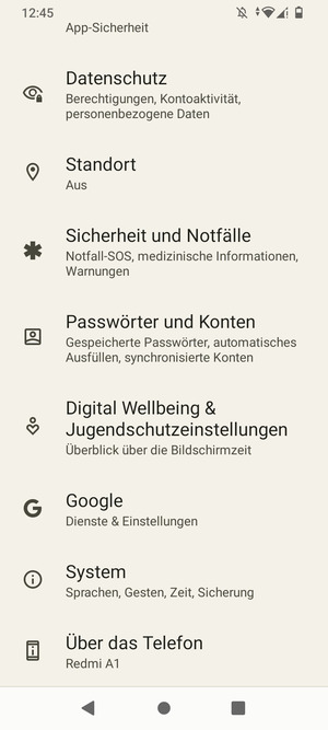 Scrollen Sie und wählen Sie System