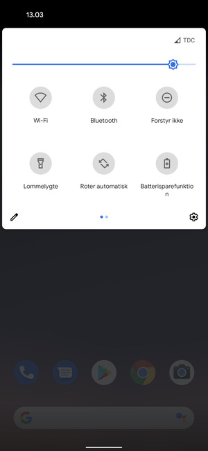 Juster lysstyrken til det ønskede niveau