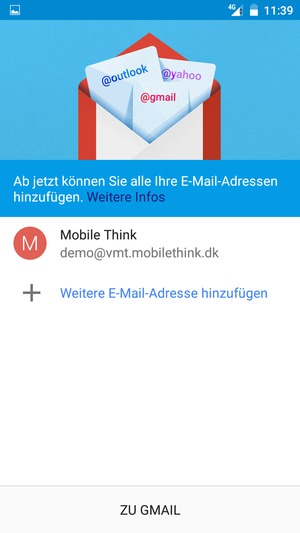 Wählen Sie ZU GMAIL