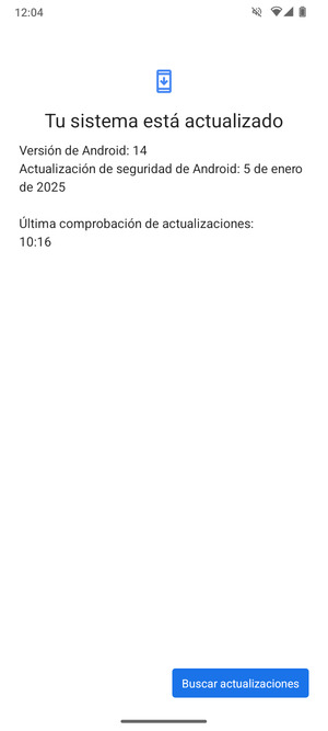 Si su teléfono está actualizado, verá la siguiente pantalla