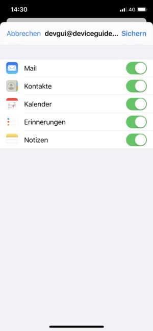 Wählen Sie Sichern