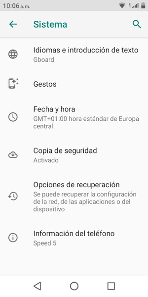 Seleccione Información de teléfono