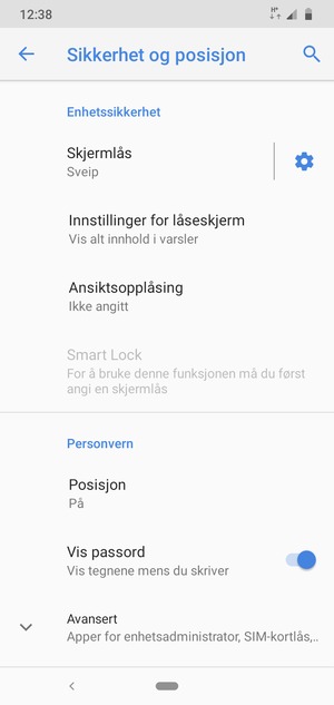 Bla til og velg Avansert