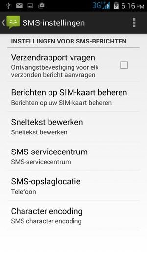 Selecteer SMS-servicecentrum