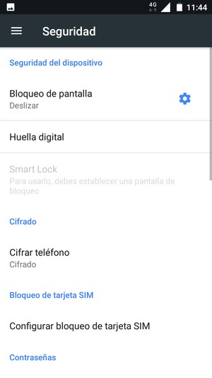 Seleccione Configurar bloqueo de tarjeta SIM