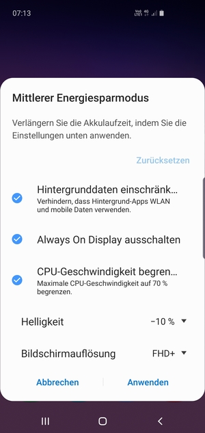 Wählen Sie Anwenden