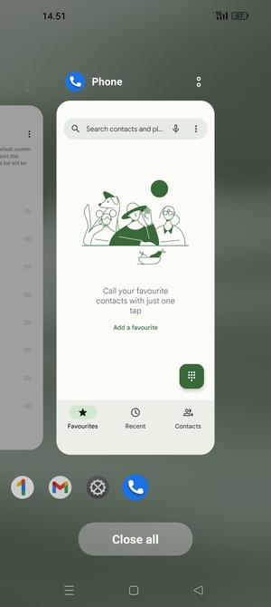 Select Close all to close all running apps