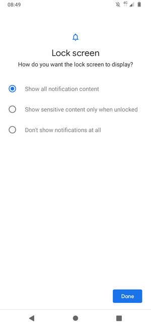 Select your preferred option and select Done