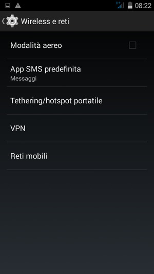 Seleziona Reti mobili