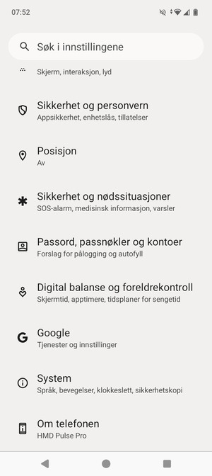 Bla til og velg System