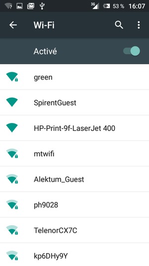 Sélectionnez le réseau sans fil auquel vous souhaitez vous connecter