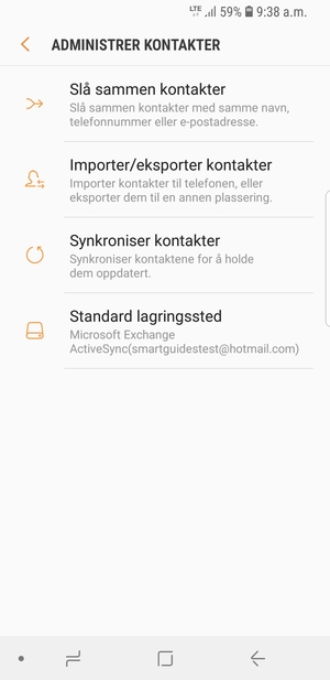 Velg Importer/eksporter kontakter
