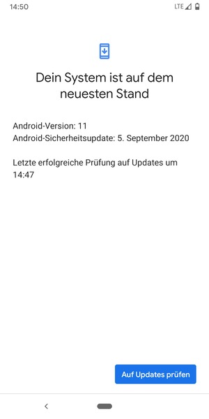 Falls Ihr Handy aktualisiert ist, wird Ihnen der folgende Bildschirm angezeigt