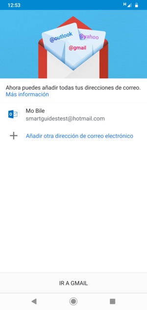 Seleccione IR A GMAIL