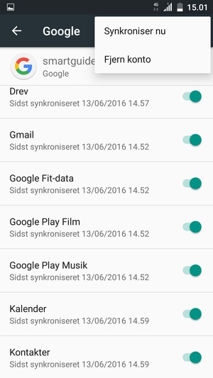 Vælg Synkroniser nu