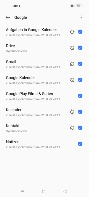 Ihre Kontakte von Google werden nun auf Ihr Realme synchronisiert