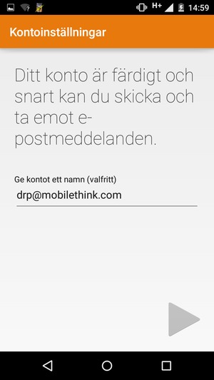 Ge ditt konto ett namn och välj NÄSTA