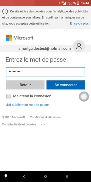 Saisissez votre mot de passe et sélectionnez Se connecter