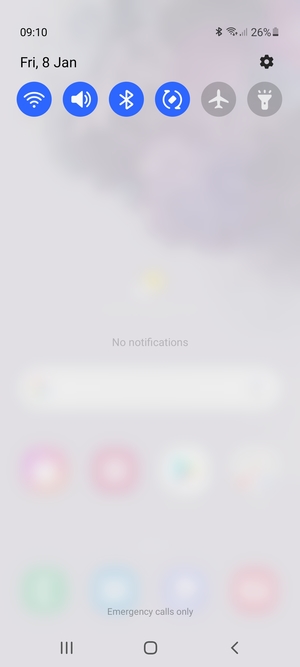 Slide down the top menu again