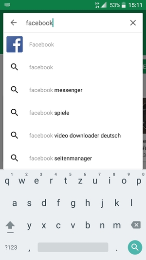 Geben Sie den Namen der App ein und wählen Sie Suchen