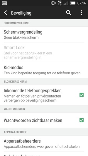 Selecteer Schermvergrendeling