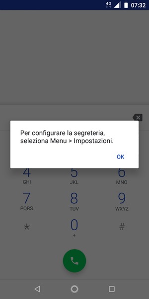 Se la segreteria telefonica non è configurata, seleziona OK