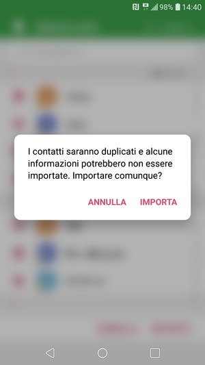 Seleziona IMPORTA