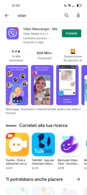 Seleziona l'applicazione