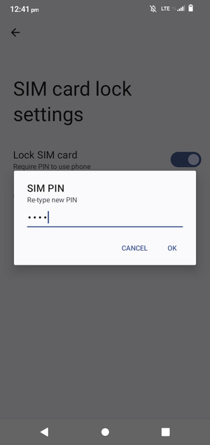Confirm your new SIM PIN and select OK