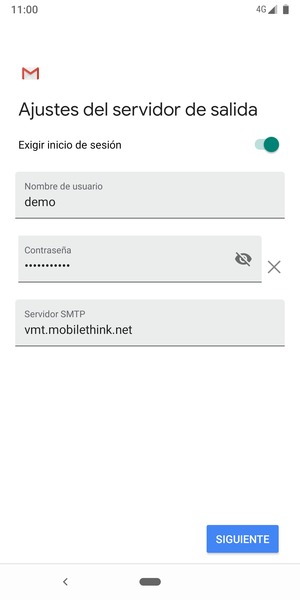 Introduzca la dirección de servidor saliente