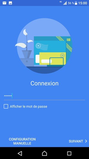 Saisissez votre mot de passe et sélectionnez CONFIGURATION MANUELLE