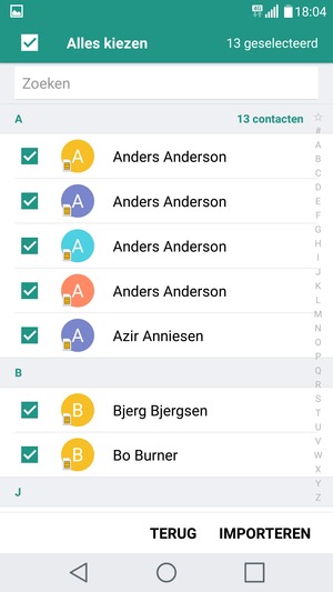 Selecteer IMPORTEREN