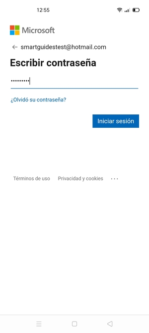 Introduzca su contraseña y seleccione Iniciar sesión